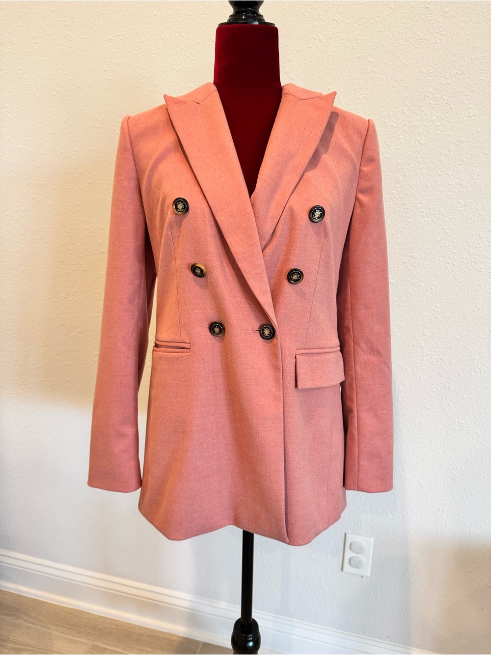 LOFT Blush Pink Double-Breasted Tailored Blazer 4